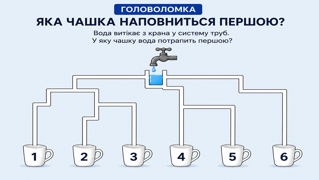 Яка чашка наповниться першою? Перевірте уважність і знайдіть правильну відповідь